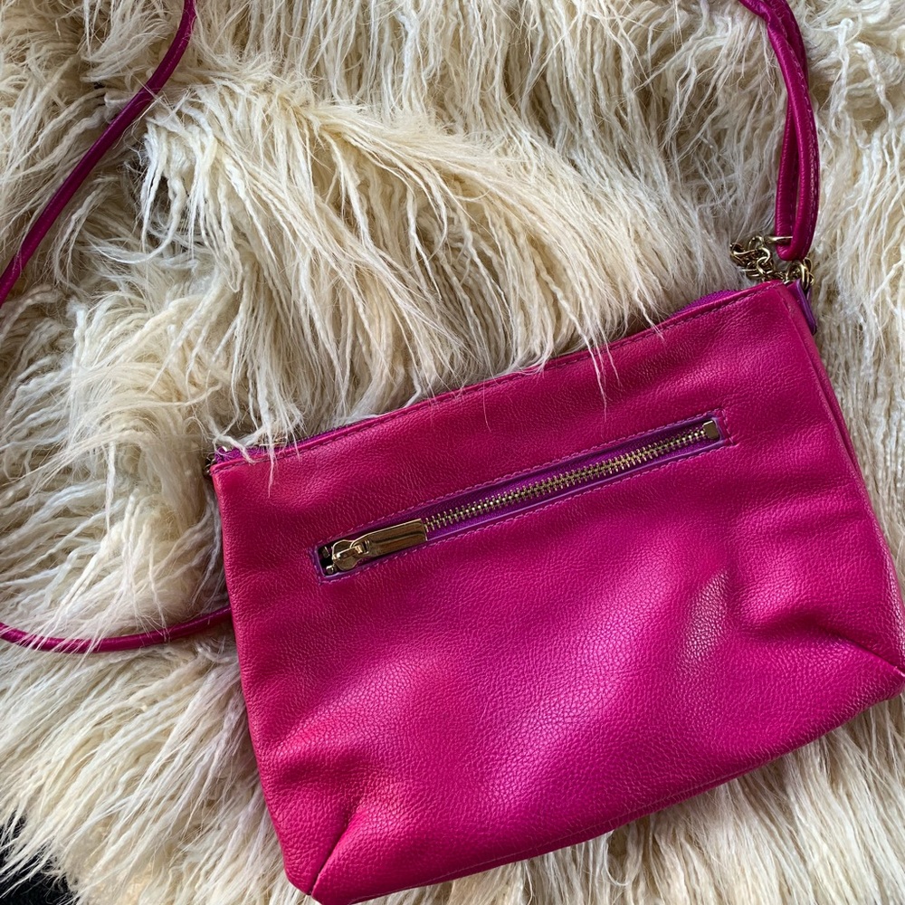 H&M Magenta Shoulder Bag with Zippers